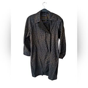 Mycra Pac Leopard Animal Print Brown Black Mob Wife Raincoat Jacket Size‎ Medium